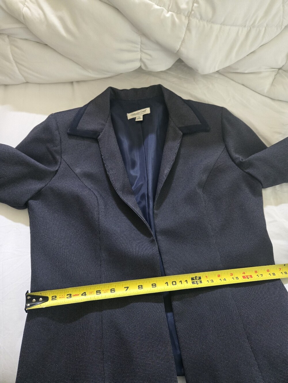 Coldwater Creek Navy Blue Open Front Blazer For Women - Picture 10 of 14